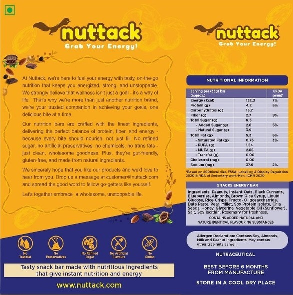 Blueberry Trailmix-Energy Bars (Pack of 4)