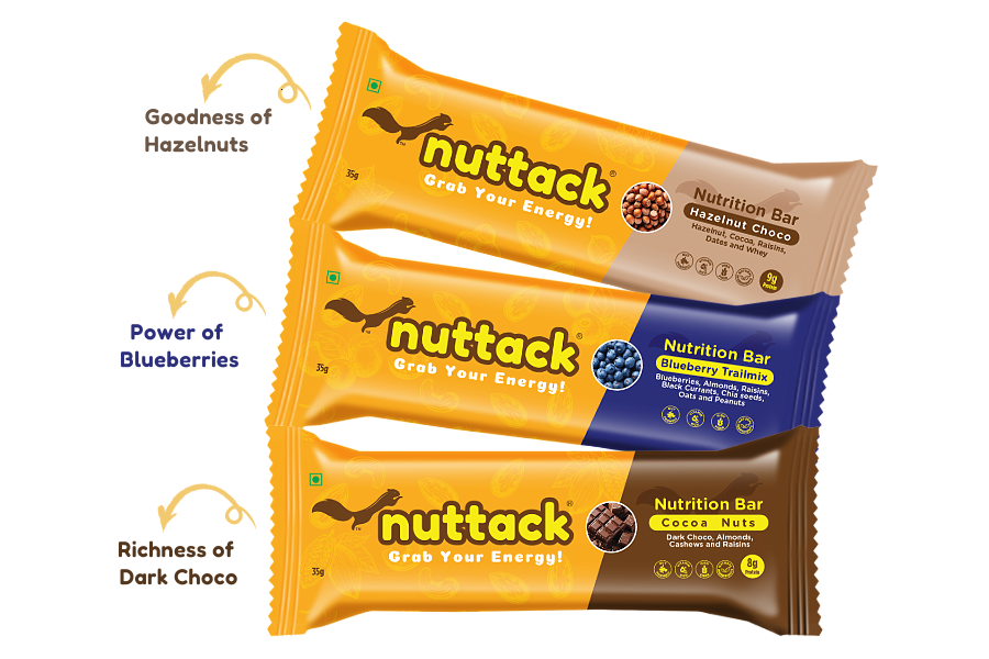 Assorted Mix-Protein and Energy Bars upto 9g Protein (Pack of 6)