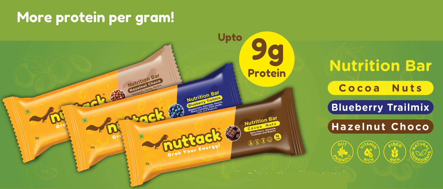 Assorted Mix-Protein and Energy Bars upto 9g Protein (Pack of 6)