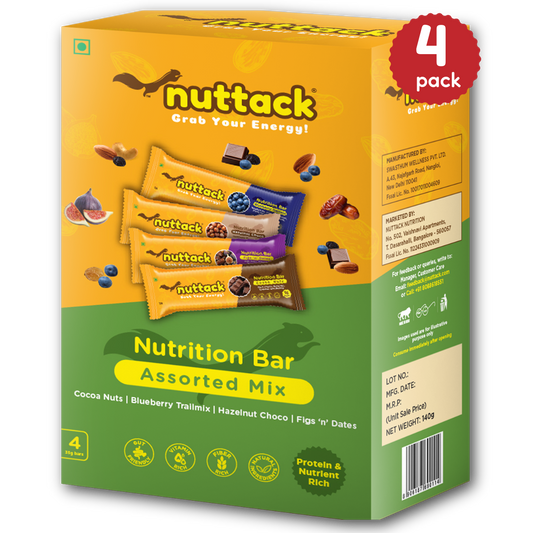 Assorted Mix-Nutrition Bars upto 9g Protein (Pack of 4)