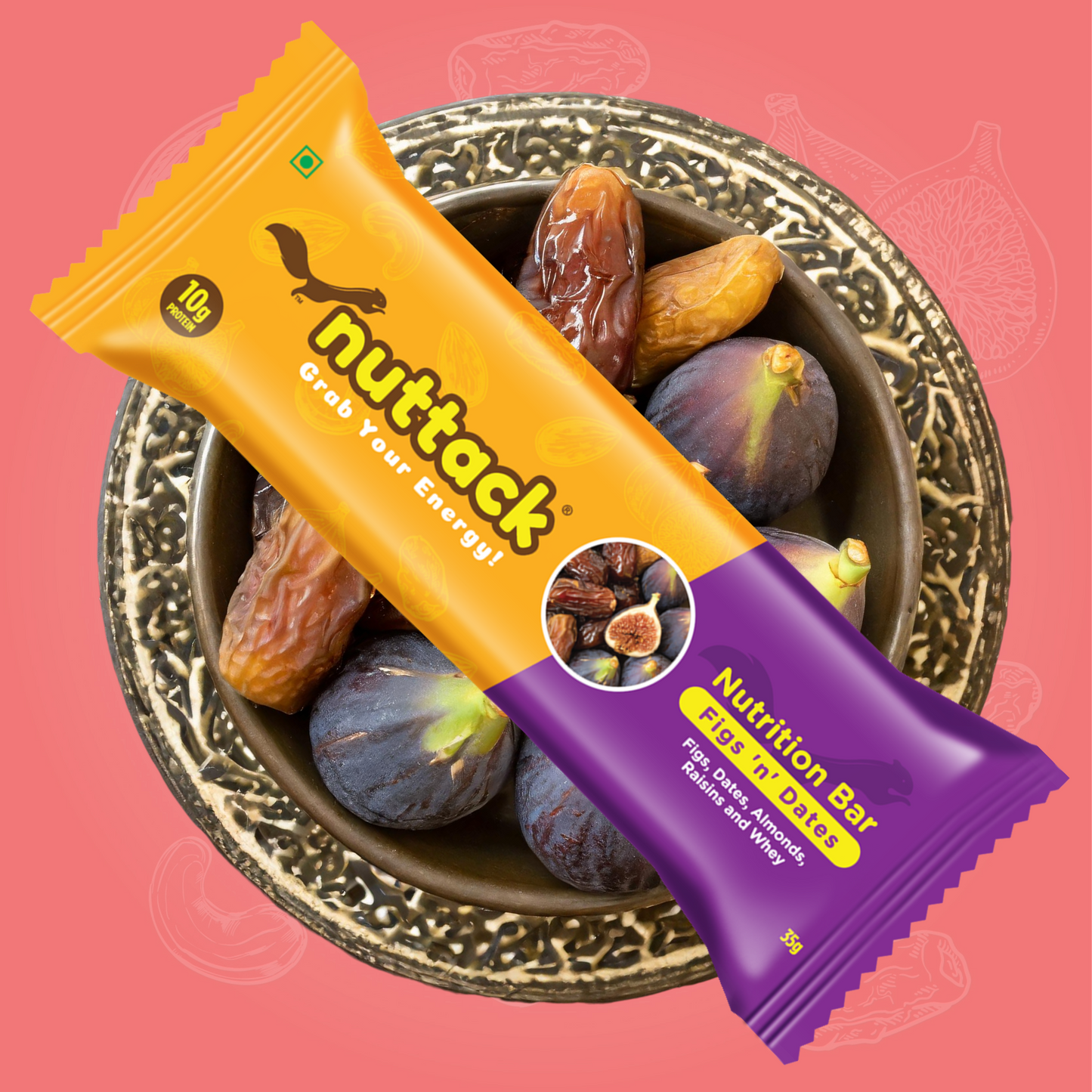Figs 'n' Dates-Nutrition Bars with 10g Protein (Pack of 6)