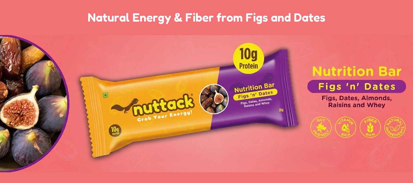 Figs 'n' Dates-Nutrition Bars with 10g Protein (Pack of 6)
