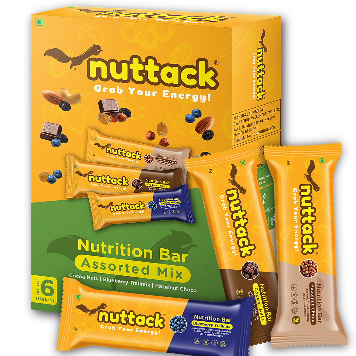 Assorted Mix-Protein and Energy Bars upto 9g Protein (Pack of 6)