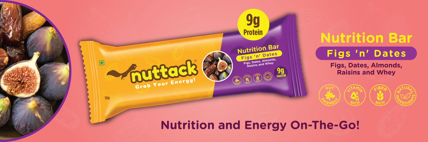 Figs n Dates-Nutrition Bars with 9g Protein (Pack of 4)
