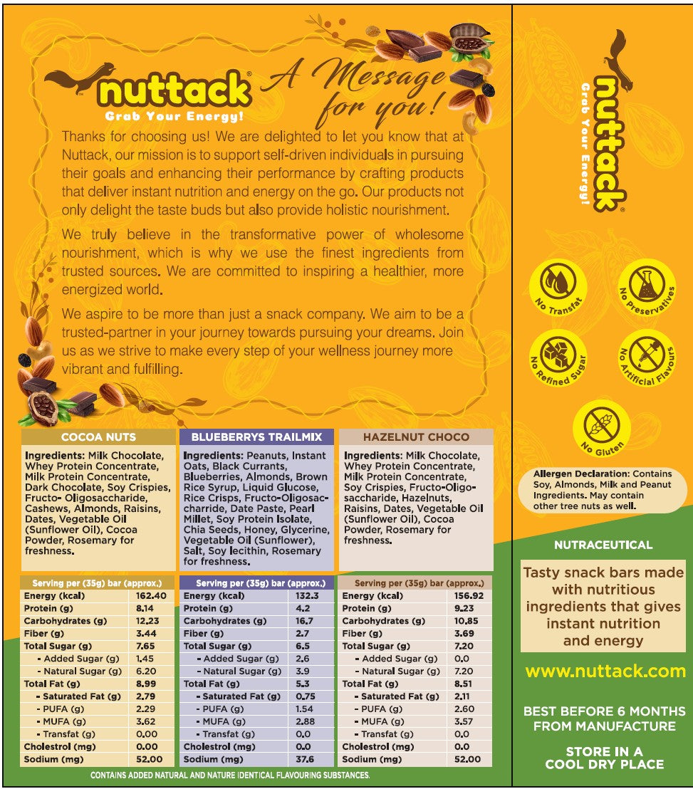 Assorted Mix-Protein and Energy Bars upto 9g Protein (Pack of 6)